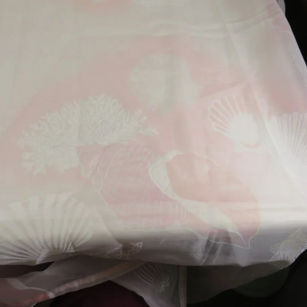 Pastel Pink Sea Shell SHOWER CURTAIN Fabric matte finish
